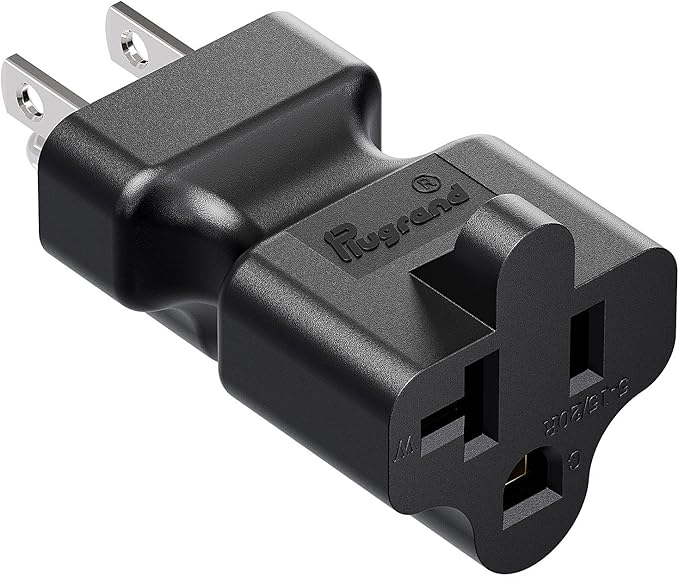 15 Amp to 20 Amp Nema 5-15P to 5-15R/5-20R T Blade Power Adapter, AC Adapter Converter