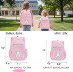 Kids Backpack for Girls 5-8, Cute Personalized Elementary Backpack for Kids Birthday Gifts (Pink E)