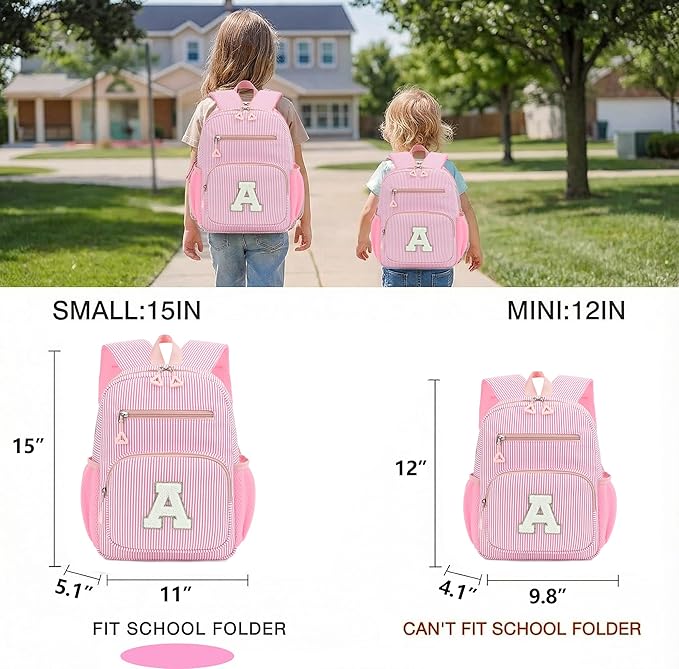 Kids Backpack for Girls 5-8, Cute Personalized Elementary Backpack for Kids Birthday Gifts (Pink M)
