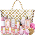 Spa Luxetique Spa Baskets for Women Gift, Womens Spa Gift Baskets, 15pcs Rose Spa Sets, Spa Kit Includes Body Oil, Bubble Bath, Bath Sets for Women, Mothers Day Gifts