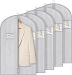 Syeeiex 40" Suit Bag, Set of 5 Garment Bags for Hanging Clothes, Suit Bags for Closet Storage, Garment Bags for Storage Suits,T-shirts, Jackets and Coats(Grey Arrow)