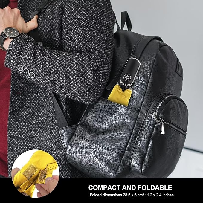 Compact Travel Umbrella for Purse - Flat Handle, Waterproof for Light Rain