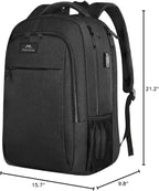MATEIN Extra Large Travel Backpack, TSA Friendly 18.4 Inch Laptop Backpack, Anti Theft Flight Approved Business Work College Computer Backpack Big Bag for Women Men, Black