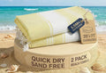 LANE LINEN Large Beach Towel, 2 Pack Turkish Beach Towels Set, Lightweight Towel for Adults, 39"x71" Oversized Pool Towels, Absorbent, Quick Dry, Durable Sand Proof Beach Towel - Yellow