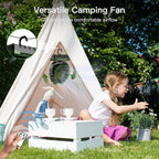 FRIZCOL 3-in-1 Camping Fan - Portable Fans Rechargeable - 48000mAh Battery Powered Fan with Light & Remote for Indoor, Outdoor, Tent, Travel, Fishing, Jobsite, Gifts for Men Dad Him - Green