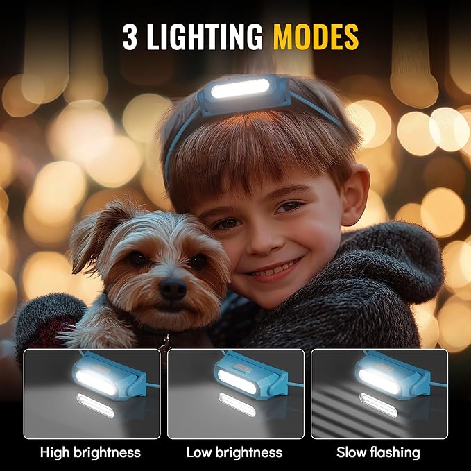 HOKOILN LED Camping Essentials, Battery Powered LED Camping Lantern & Headlamp Sets, Multiple Purposes Tent Light for Camp, Hiking, Emergency, Backpacking, Indoor/Outdoor,Gift for Kids