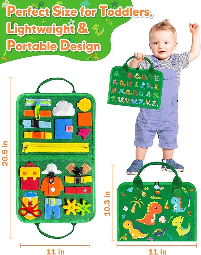 Gojmzo Busy Board Montessori Toys for Toddler Year Old Boy Girl Birthday Gifts, Busy Book Sensory Toys for Toddlers, Learning Educational Toddler Travel Activities