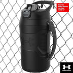 Under Armour Insulated Water Bottle with Handle & Fence Hook, Half Gallon Sports Water Jug, Leak-Resistant & BPA-Free for Baseball, Football & Gym - White/Black, 64oz