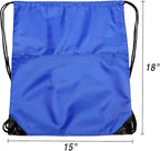 Drawstring Backpack Sports Water Resistant String Bag Sport Gym Sackpack for Women Men Large with Zipper, Royal