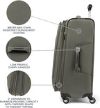 Travelpro Maxlite 5 Softside Expandable Luggage with 4 Spinner Wheels, Lightweight Suitcase, Men and Women, Slate Green, Checked-Medium 25-Inch