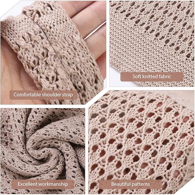 WantGor Crochet Bags, Beach Mesh Tote Bag Womens Shoulder Shopping Handbag Casual Travel Totes Bag Foldable Hobo Bags