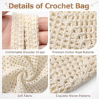 Tavaleu Crochet Tote Beach Bags for Women, Mesh Beach Tote Knit Bag, Summer Vacation Aesthetic Boho Hobo Shoulder Bag