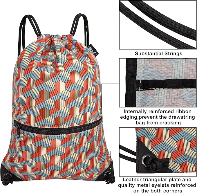 HOLYLUCK Drawstring Backpack Bag Sport Gym Sackpack