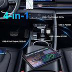 Retractable Car Charger 4 in 1, Fast Car Phone Charger with 2.6ft Cable, USB C and Lightning Car Chargers Adapter, Compatible with iPhone 16 15/15 Pro Max, Galaxy, Pixel, Travel Essentials