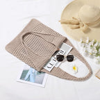 WantGor Crochet Bags, Beach Mesh Tote Bag Womens Shoulder Shopping Handbag Casual Travel Totes Bag Foldable Hobo Bags