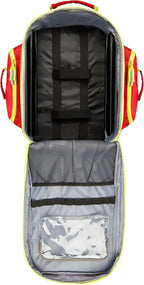 Scherber Fully-Stocked Premium First Responder Backpack | EMT/EMS Medic Trauma, Bleeding & Oxygen Medical Kit | CAT Tourniquet, QuikClot 4x4, HyFin Chest Seal & 250+ First Aid Supplies - Red