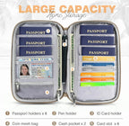 Passport Holder Family, Women Rfid Blocking Passport Wallet, Travel Essentials Premium Wallets, Waterproof Passport Holders Bag for Men Traveling, Travel Document Organizer Credit Cards Case