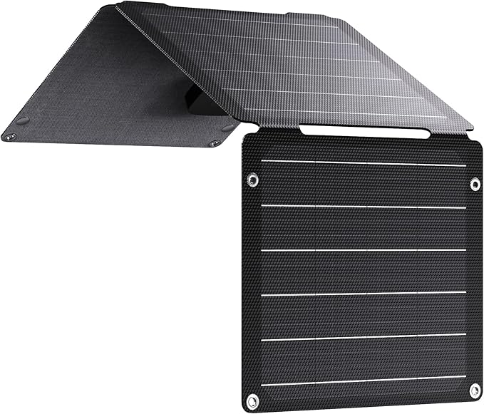 21W Solar Panel Charger BigBlue SolarPowa 20 Portable Solar Charger with USB-A/USB-C Ports, IP68 Waterproof, High-Efficiency Lightweight Foldable Solar Panels for Phones, Tablets, Camping, Backpacking