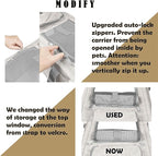 GAPZER Pet Carrier for Large Cat Soft-Sided Animal Traveling Bag for Medium Cat up to 20lbs / Washable Small Dog Puppy 10 lbs Crate Case with Privacy Curtains for Home Outdoor Travel Beige White