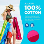 Kaufman - Soft Oversized Beach Towels in Bulk | 29" x 58" Velour Striped Towel | Absorbent, Quick-Drying | 100% Cotton Thick Towels (4 Pack)