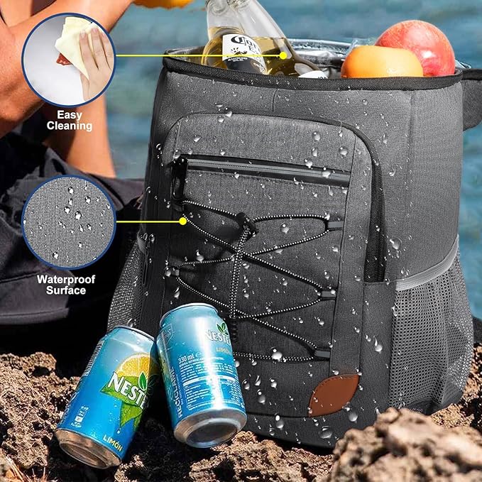 Backpack Cooler Insulated Leak Proof, Lightweight Soft Sided Cooler Backpack for Men Women, Waterproof Beach Cooler Bag Lunch Backpack for Camping Hiking Picnic Fishing Travel Outdoor