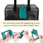 Travelambo Luggage Tags for Suitcases PU Leather Travel Tags Bag Tags Privacy Protection Travel Essentials