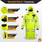 KwikSafety - Charlotte, NC - TORRENT Rain Jacket & Trench Coat ANSI OSHA Class 3 High Visibility Jacket Hi Vis Rain Gear