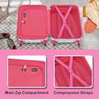 FUL Hello Kitty 21 Inch Kids Carry On Luggage, Hardshell Rolling Suitcase with Spinner Wheels, Multi