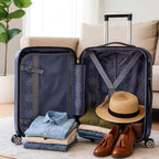 World Traveler VentureX Airline Approved 20-Inch Carry-On Luggage – Lightweight Hardside Polycarbonate Suitcase with Spinner Wheels - Contour Blue