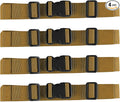 MAGARROW 2" Utility Luggage Straps with Buckle Adjustable, 4-Pack (Tan, 2 in x 9.5 ft)