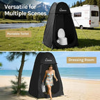 Wolfwise Pop Up Shower Tent, Portable Instant Changing Tent with Ventilation Window & Carry Bag, Privacy Bathroom Toilet for Beach, Camping & Outdoor, Width 47 ", Height 83 ", Black