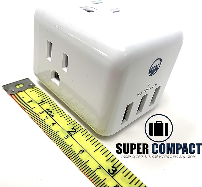 Cruise Approved Power Strip Non Surge Protector for Cruise Ship Multi Plug, 6 Outlets, 3 USB & 3 AC Outlet for Carnival, Celebrity, Princess, Norwegian & Major Lines in 2026 & 2027