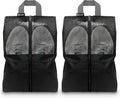 Shoe Bags For Travel, Used As For Storage or Shoe Travel Bag, Space Saving When Travelling With This Travel Shoe Bags For Packing, Featuring Waterproof Nylon Sneaker Bag (Black, 2 Pack, Medium)