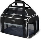 Lekereise Top-Expandable Pet Carrier 17x11x9.5 Inch Alaska Hawaiian Airline Approved Soft Sided Underseat to 12lbs Travel Carriers for Small Cats and Dogs with Locking Safety Zippers Anti-Scratch Mesh