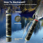 Membrane Solutions Straw Water Filter S1, NSF/ANSI 42&372&401 certificated, Survival Filtration Portable Gear, Emergency Preparedness, Supply for Drinking Hiking Camping Team Family Outing