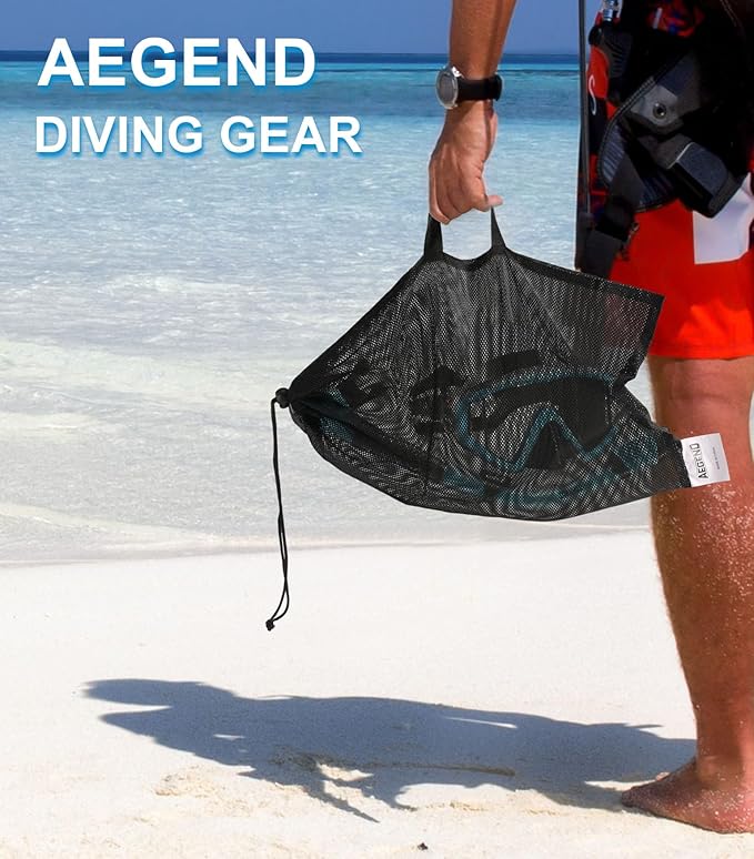 Aegend Snorkeling Gear for Adults Youth Kids, Snorkel Mask with Top Dry Valve - Panoramic View Anti-Leak and Anti-Fog with Mesh Bag for Snorkeling, Scuba Diving, Freediving & Swimming