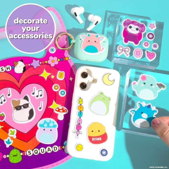 Original Squishmallows Puffy Sticker Playset, Over 50 Reusable Stickers