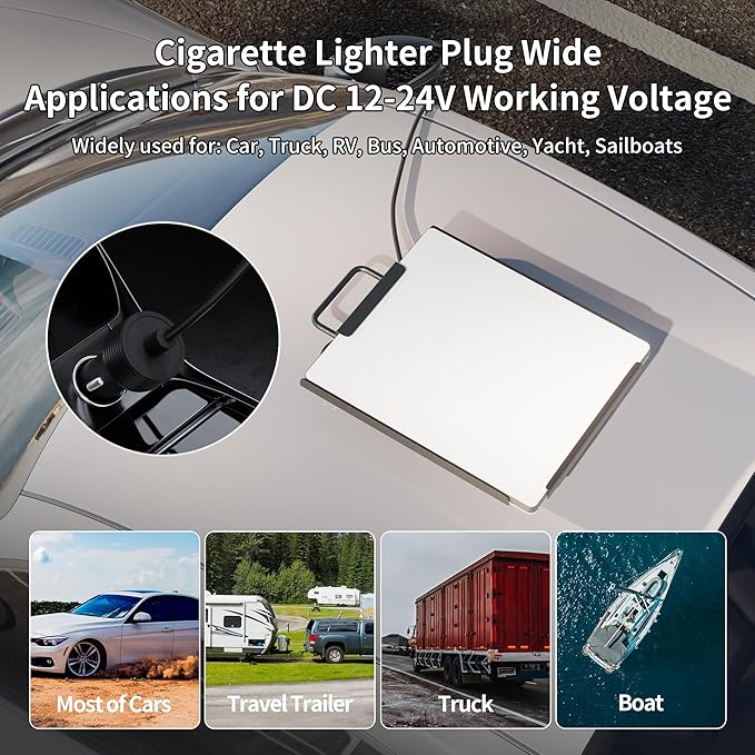 Starlink Mini Cable Car Adapter with Step Up Converter, 12V Power Cable with Cigarette Lighter Plug, 10-28V to 30V 3.5A Conversion Kit for Truck RV No Worry About Voltage Drop or Rise