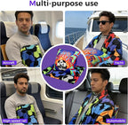 3 in 1 Travel Pillow Blanket Set with Removable Flannel Blanket Throw,Hand Warmer Pockets,Pillow (Color4, 50in*60in)