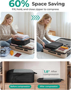 BAGSMART 6 Set /4 Set/2 Set Compression Packing Cubes for Travel, Lightweight Luggage Organizer Bags, Durable Space Saver Bags Travel Essentials