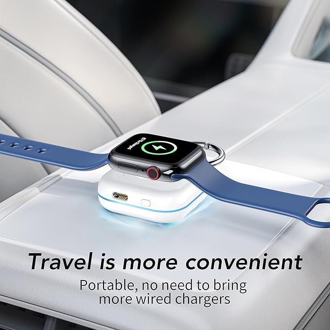 HUOTO Portable Watch Charger for Apple Watch Series 9,Portable Magnetic iWatch Charger 1200mAh Power Bank Mini Purse Items Fast keychain Charging for Apple Watch Series 11/10/ 9/8/7/6/SE/5/4/3/2/UItra