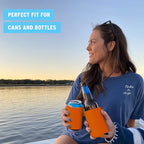 Blank Beer Can Coolers Sleeves (30-Pack) Soft Insulated Beer Can Coolies - HTV Friendly Plain Koolies in Bulk for Beer Cans & Bottles - Coolie Blanks for Vinyl Projects & Wedding Favors (Orange)