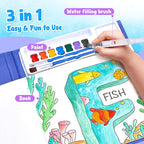 JoyCat Paint with Water Coloring Books for Toddlers, Watercolor Painting Sets for Kids Ages 3-5 4-8, Arts and Crafts Drawing Activities Toy Birthday Gifts for Boys Girls (Alphabet)