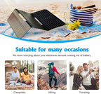 36W Portable Solar Panel with USB-A QC3.0 18W Charging for Phone,Ipad,Power Bank,Camping,IPX4 Waterproof Foldable Solar Panel, Solar Charger DC Output for 12v Battery, Small Power Station