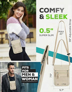 RFID Travel Neck Wallet - Beige | Sleek, Secure Passport Holder and Money Pouch with Adjustable Neck Strap for Men and Women to Keep Cash, Credit Cards & Travel Documents Safe