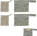 Aogigigio 2Set Travel Soap Bar Case - 2 Soap Bags & 2 Foaming Nets,Waterproof & Leakproof Bag With Natural Cotton-Linen Soap Foaming Net,Portable Quick-Dry Waterproof Bag for Travel & Camping