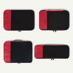 Amazon Essentials 4-Piece Packing Cubes Travel Accessories Set, Luggage Organizer, Double Zipper, Mesh Top, Space-Saving Suitcase Organizer, Small/Medium/Large/Slim, Red (Previously Amazon Basics)