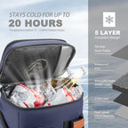 BAGPARKK Insulated Cooler Backpack,33/45 Cans Multifunctional Double Deck Leakproof Cooler Bag with Sternum Strap,Large Capacity Lightweight Travel Camping Beach Backpack