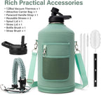 DYSANKY 1 Gallon Water Bottle Insulated | Thickened Stainless Steel Vacuum Metal Water Jug | Portable Sports Large for Gym and Hiking with Straw, Carrier Bag, Handle Strap | BPA-Free 128 oz