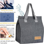 Lunch Bag for Women/Men,Waterproof Reusable Portable Lunch Tote,Lunch Box Bag.Thermal Cooler Bag Ideal for Work/Party/l/Travel/Picnic (Light Gray)